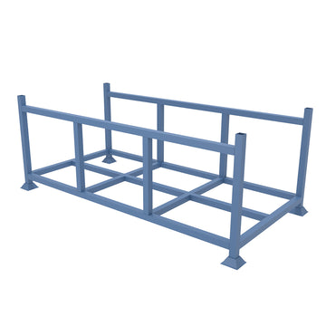 Drawing of our large metal pipe stillage for the storing of pipe and tubing products, available in lengths to 4.5 metres